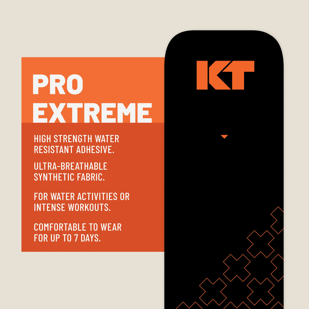 Pro Extreme Therapeutic Elastic Kinesiology Tape (20 Pre-Cut), 10, Black