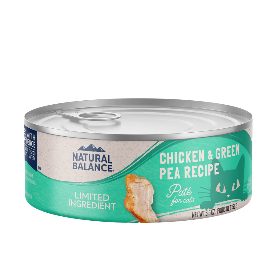 Limited Ingredient Diet Chicken & Green Pea | Grain-Free Wet Adult Cat Food | 5.5-oz. Can, (Pack of 24)