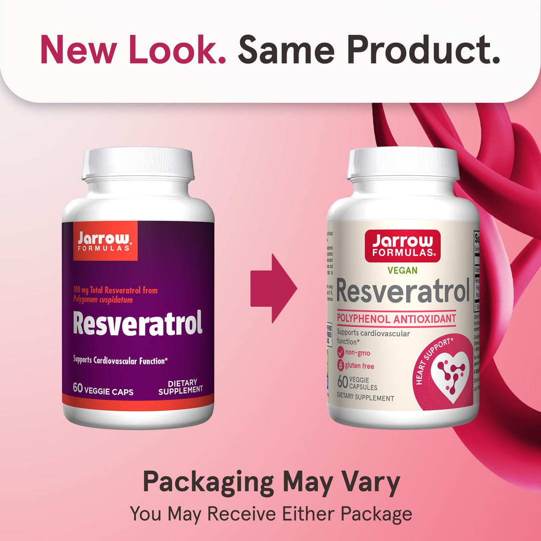 ® Resveratrol 100 mg, Dietary Supplement, Antioxidant Support for Cardiovascular Function, 60 Veggie Capsules, 60 Day Supply