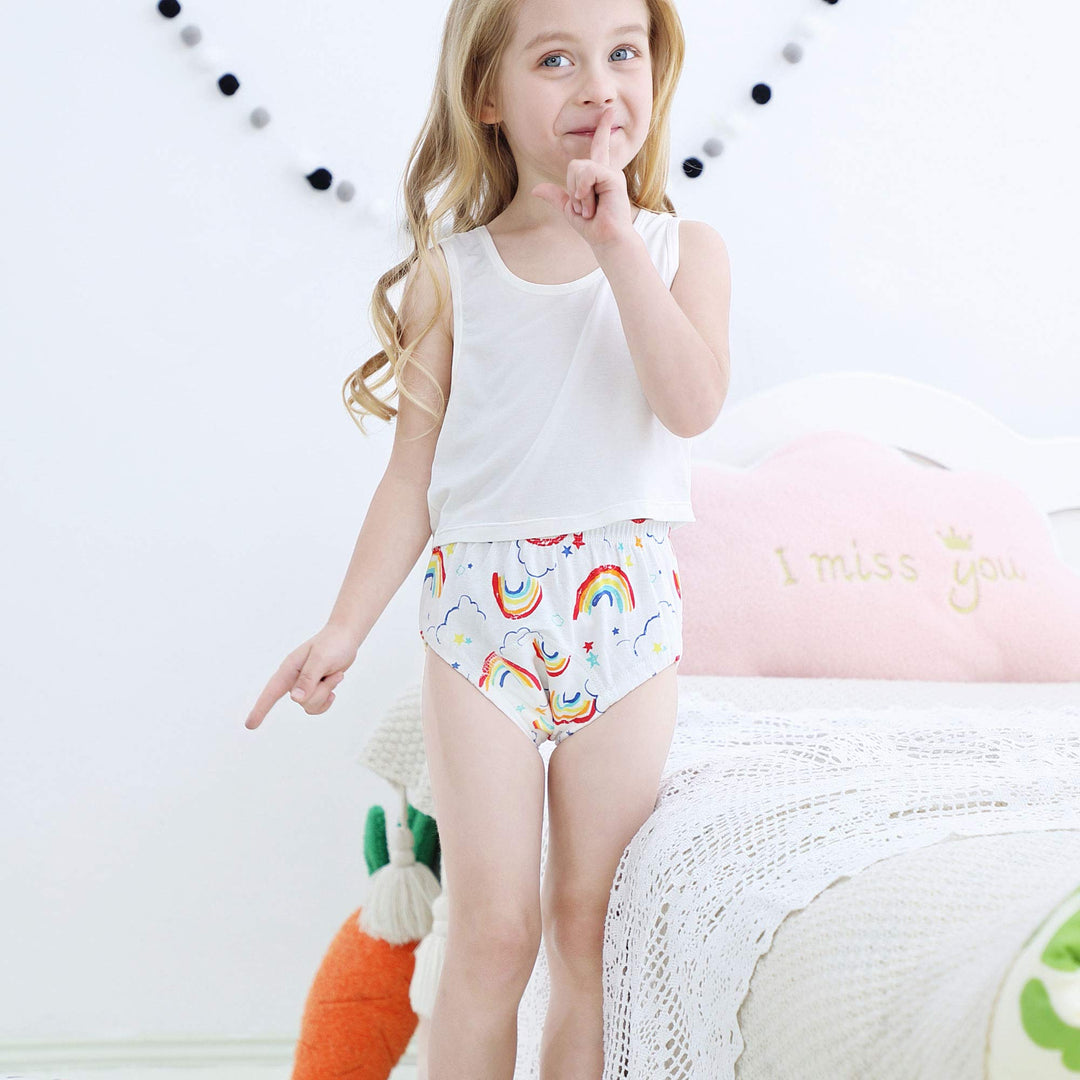 Toddler Potty Training Pants 4 Pack,Cotton Training Underwear Size 2T,3T,4T,Waterproof Underwear for Kids Pink 2T