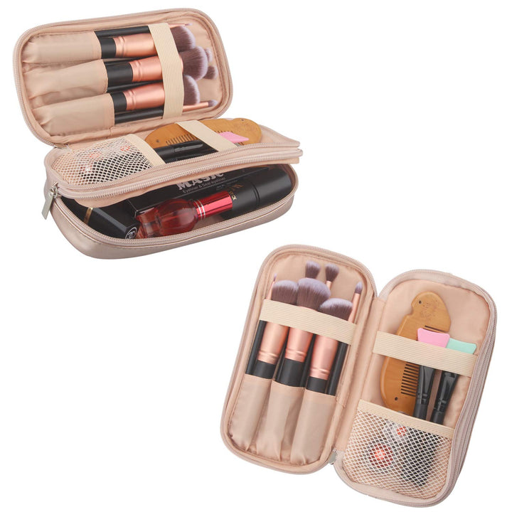 Makeup Bag for Women,Pouch Bag,Makeup Brush Bags Travel Kit Organizer Cosmetic Bag (cgold)