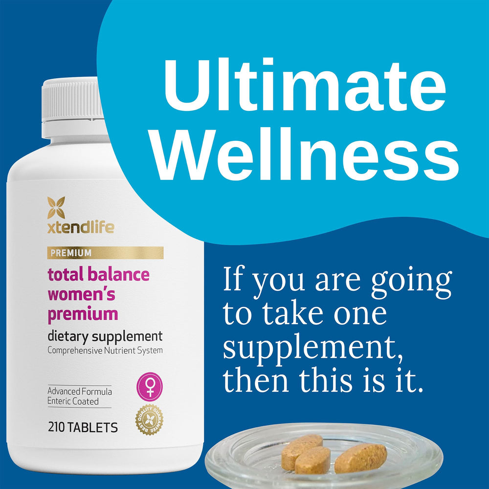 Total Balance Women's Premium Extra Strength Daily Multivitamin & Mineral - 90+ Nutrients for Complete Immune, Heart, Digestive, and Cellular Health - 30 Day Supply