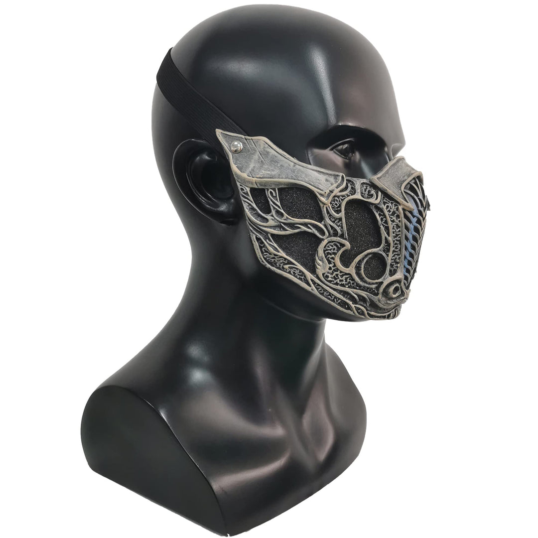 Mortal Kombat 2021 Flim ScorpionSub-ZeroLin Kuei Warriors Mask Latex Cospaly Masquerade Halloween Props (Sub-Zero), One Size
