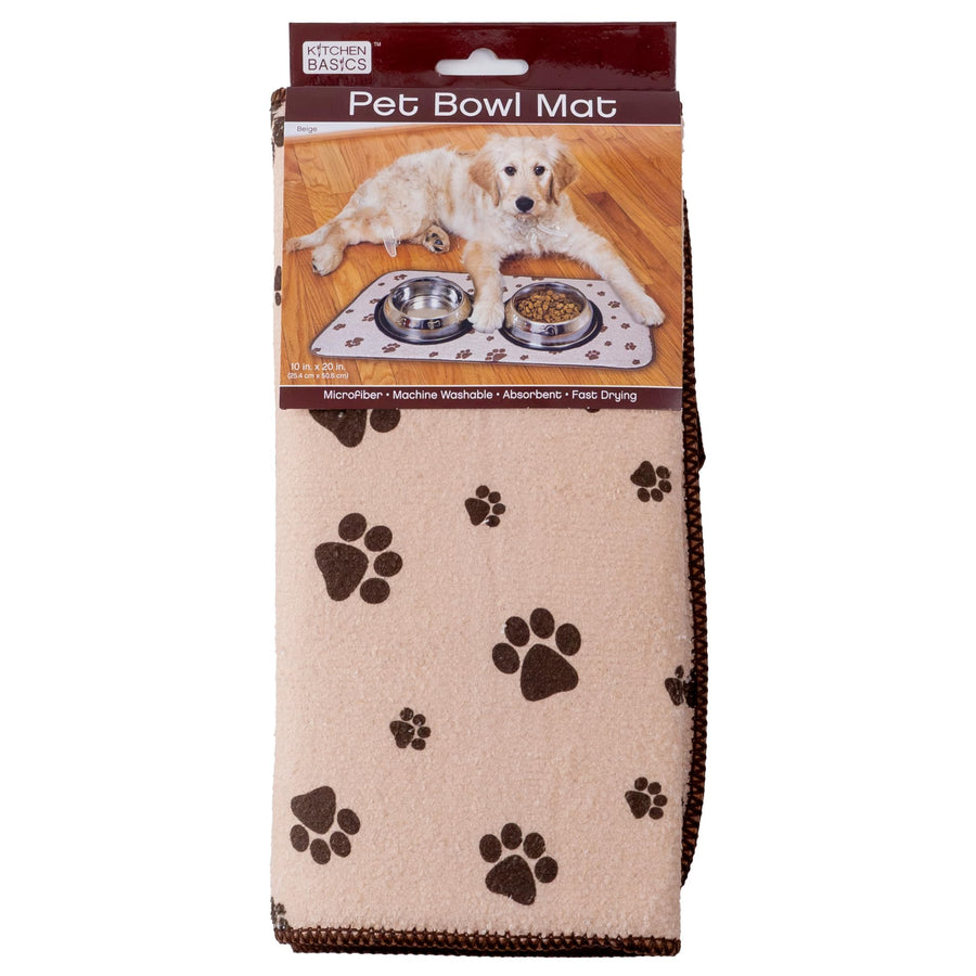 Microfiber Pet Bowl Feeding Mat, Anti-Skid and Absorbent, 10 Inch x 20 Inch