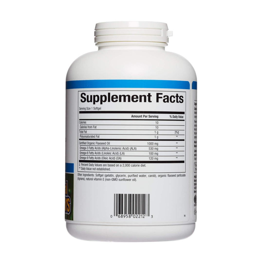Omega Factors , Flaxseed Oil, Supports Overall Health with Omega-3, 6 and 9 Fatty Acids, 360 softgels (360 servings)