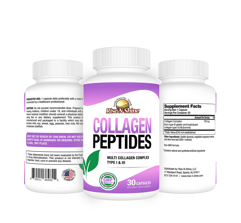 Hydrolyzed Collagen Type I & III - Collagen Peptides Complex Supplements for Hair, Skin, Nails, & Joints - 30 Capsules (30-Day Supply)
