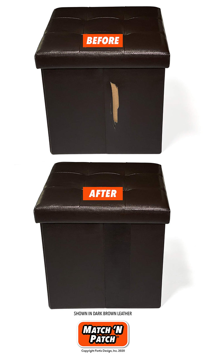 MATCH &#39;N PATCH Realistic Leather Repair Tape - Durable, Easy-to-Apply, Professional Grade, Versatile Use, Designed in North Carolina for Furniture Restoration, &amp; Home Decor - Dark Brown, 3 in x 72 in