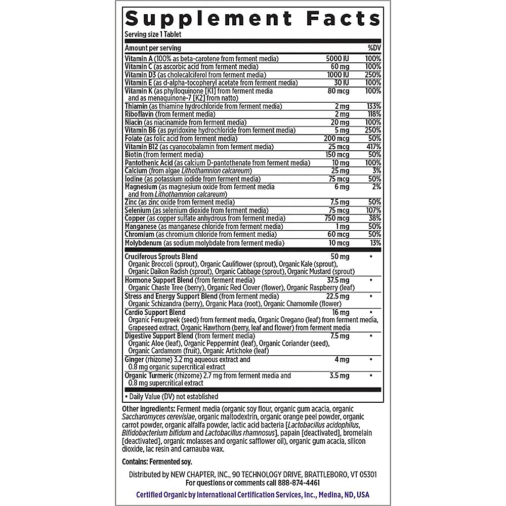 Women's Multivitamin, Every Woman's One Daily 40+, Fermented with Probiotics + Vitamin D3 + B Vitamins + Organic Non-GMO Ingredients - 24 Count