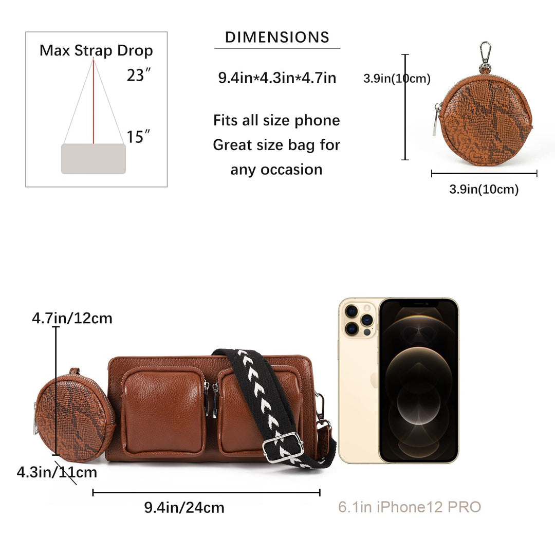 Small Crossbody Bag Leather Shoulder Bag for Women Stylish Designer Purses Retro Wallet Handbags with Coin Purse…