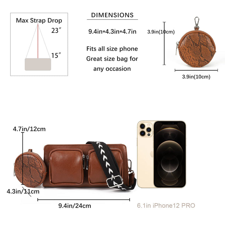 Small Crossbody Bag Leather Shoulder Bag for Women Stylish Designer Purses Retro Wallet Handbags with Coin Purse…