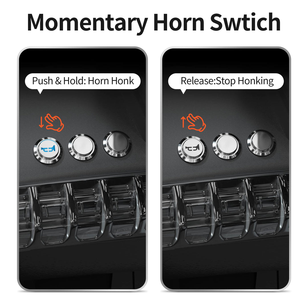 DaierTek Horn Button Switch 12 Volt Momentary Push Button Switch 12V Speaker LED Stainless Steel 16mm Metal Horn Switch for Automotive Car Marine Boat Train
