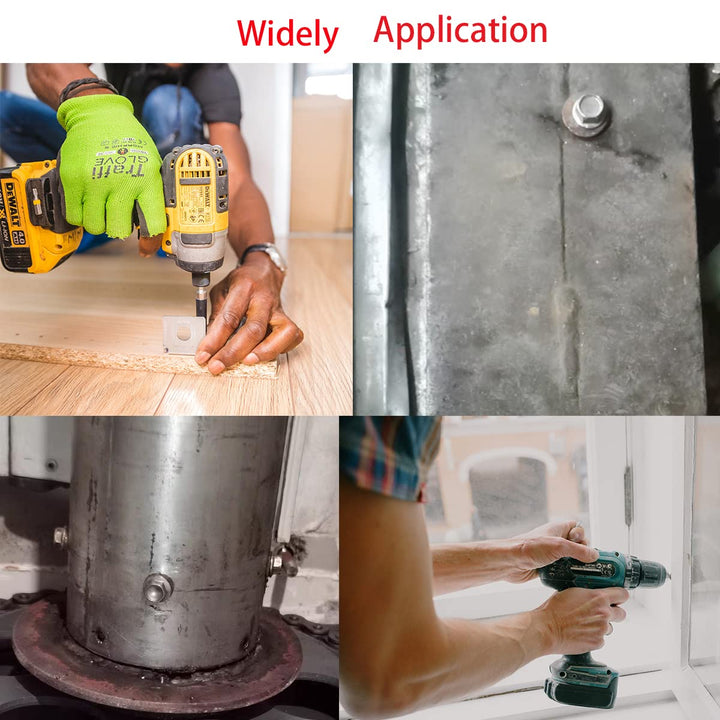 410 Stainless Steel Self Tapping TEK Screws Assortment,380 pcs #8#10#12 Hex Head Self Drilling Screws for Metal,Length 1/2 to 2