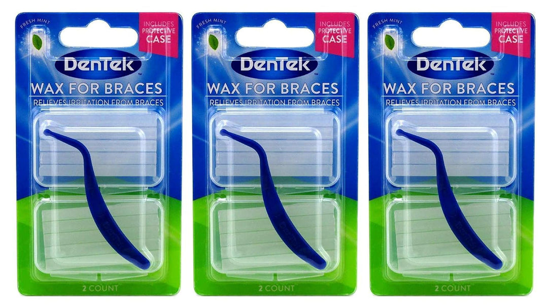 Dentek Wax For Braces Fresh Mint Twin Pack (3 Pack)