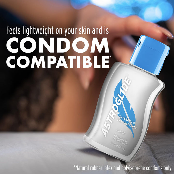 Astroglide Glycerin & Paraben Free Personal Lubricant (2.5oz), Hypoallergenic, Water Based Lube For Easy Clean-Up, Long-Lasting Pleasure, Travel-Friendly Size, Anal Safe, Dr. Recommended Brand