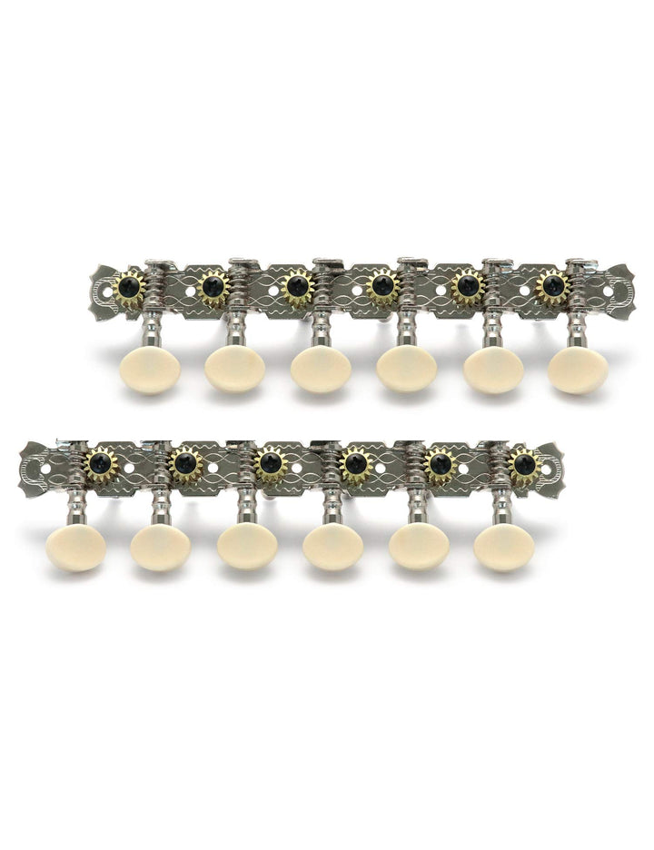 12 Strings Acoustic Guitar Tuning Pegs Chrome Plated Machine Heads Single Hole 6L 6R.