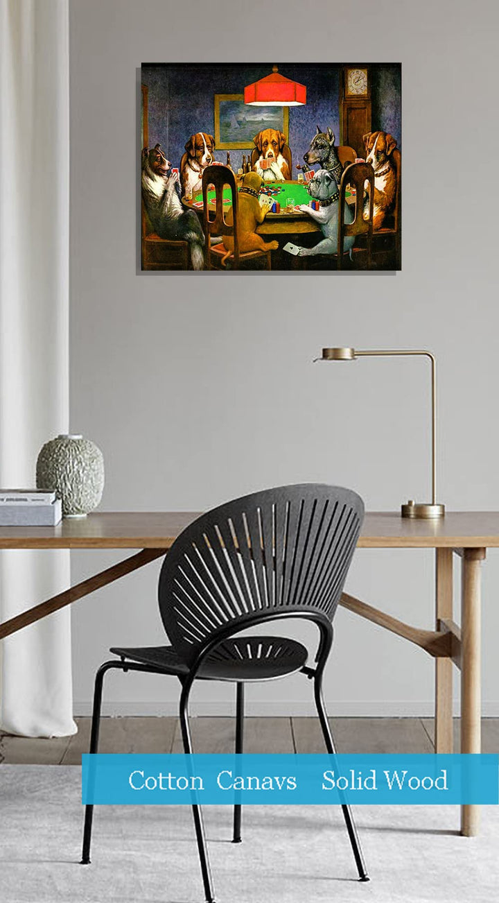 -Dogs Playing Poker by Cassius Marcellus Coolidge Oil Painting Reproduction Giclee Wall Art Canvas Prints Size:20“x16