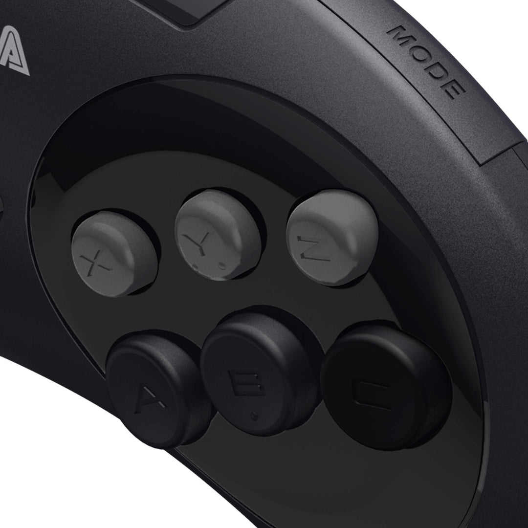Official Sega Genesis USB Controller 6-Button Arcade Pad for Sega Genesis Mini, PS3, PC, Mac, Steam, Switch - USB Port - (Black)