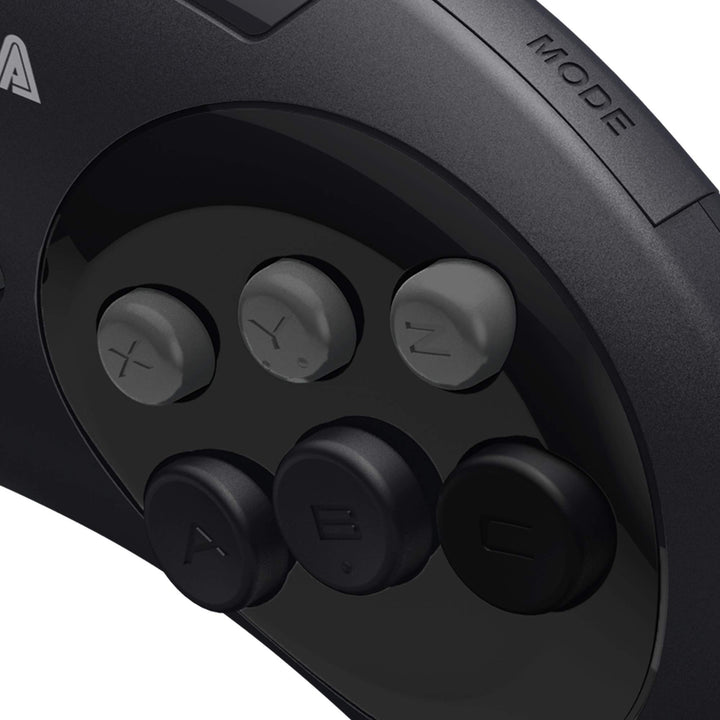 Official Sega Genesis USB Controller 6-Button Arcade Pad for Sega Genesis Mini, PS3, PC, Mac, Steam, Switch - USB Port - (Black)