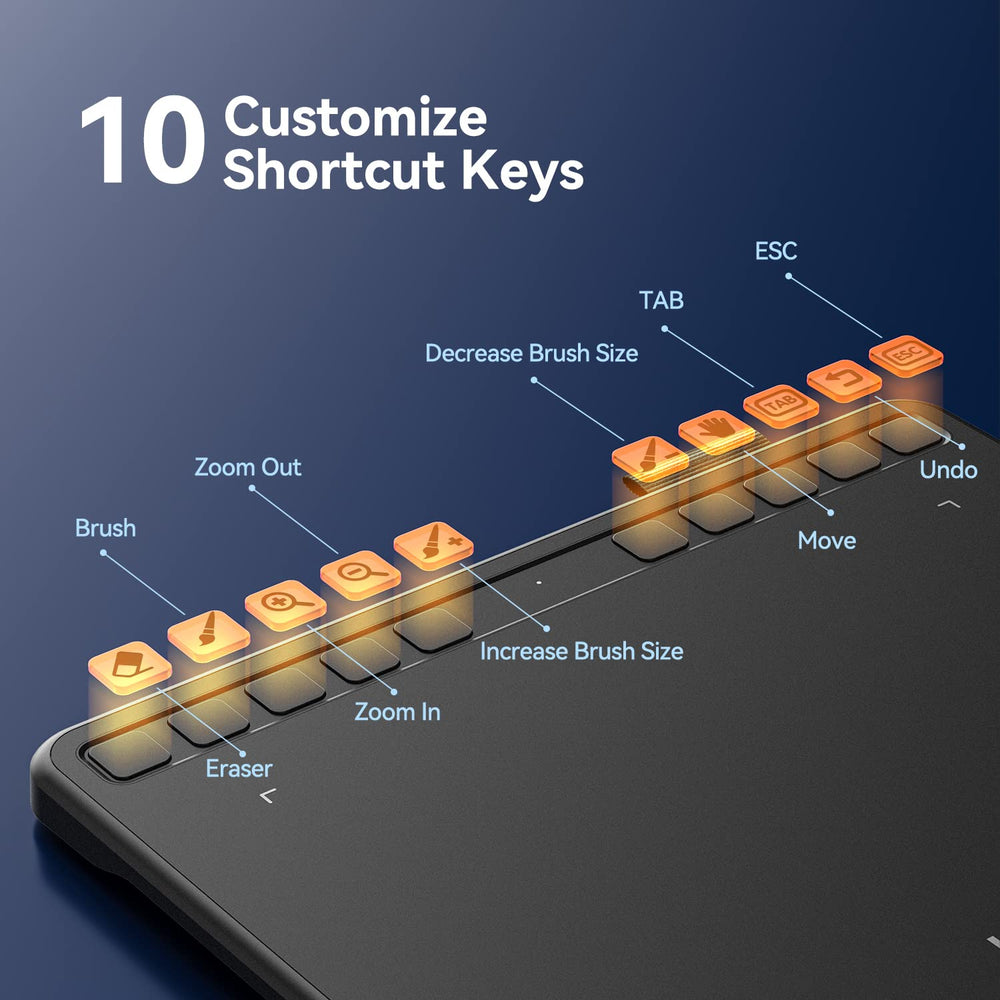 Graphics Drawing Tablet, S640 Digital Drawing Pad with 10 Hot Keys, 6.5x4 inch Pen Tablet with 8192 Levels Battery-Free Stylus Support Android/Windows/Mac OS/Chrome OS/Linux