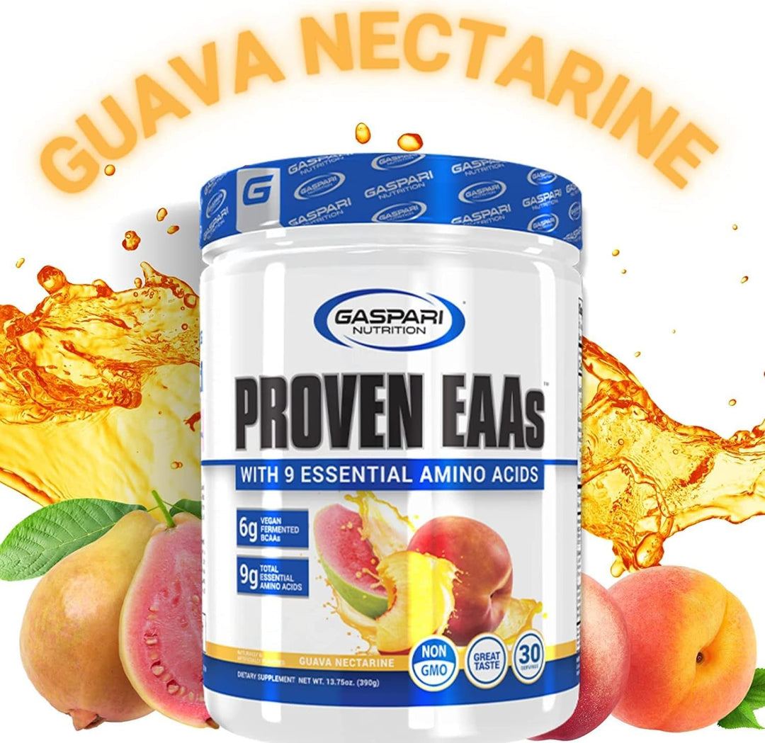Proven EAAs, Vegan Fermented EAAs, Enhances Recovery &amp; Replenishes Electrolytes, Non GMO (30 Servings, Guava Nectarine)