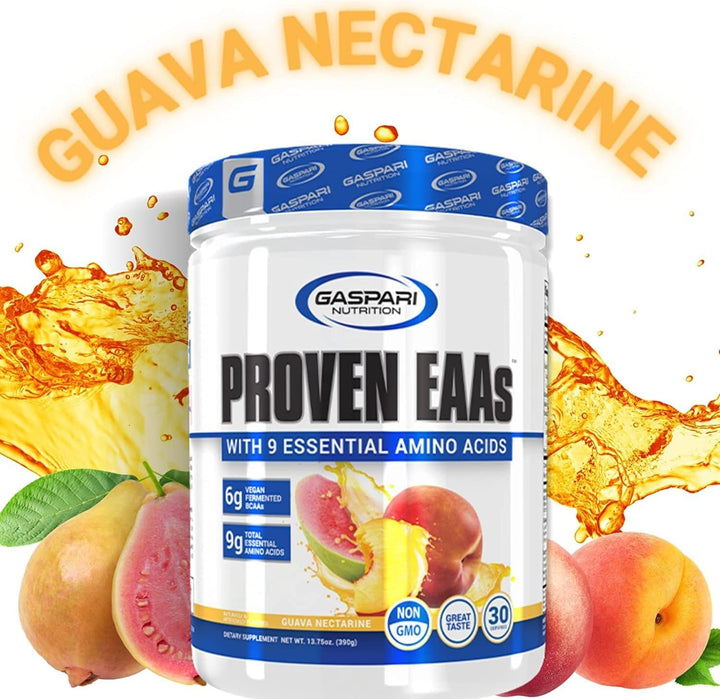 Proven EAAs, Vegan Fermented EAAs, Enhances Recovery &amp; Replenishes Electrolytes, Non GMO (30 Servings, Guava Nectarine)