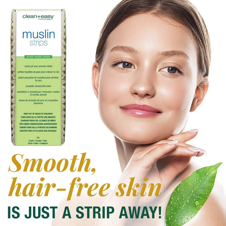 Small Facial Muslin Wax Strips for Hair Removal, Pre-Cut Durable Muslin Epilating Strips to Remove Unsightly Hairs from the Face - 1 3/4 X 4 1/2, 100 count