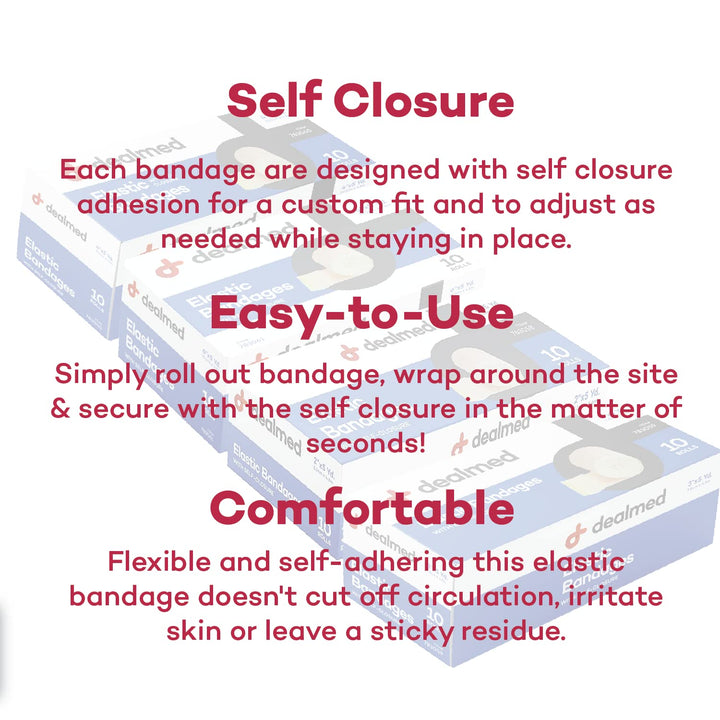 Dealmed 3 Elastic Bandage Wrap with Self-Closure, Comfo