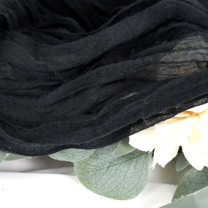 Cheesecloth Table Runner Black 36x120 Inches Gauze Table Runner Cheese Clothes Table Runner Rustic Cheesecloth Table Cloth for Wedding Boho Centerpieces for Tables Black Halloween Party Decoration