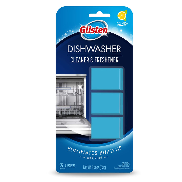 Glisten DT0312T Dishwasher Cleaner & Freshener, 3 Tablets, Clear