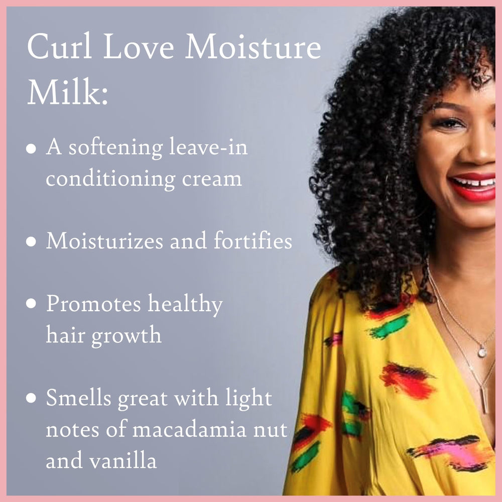 Curl Love Moisture Milk Leave-In Conditioner, with Rice Milk and Macadamia Oil to Soften, Smooth and Detangle Curly Hair, 8 oz