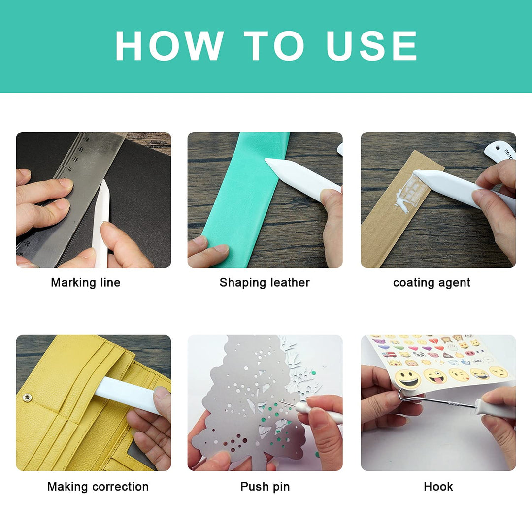 7pcs Bone folder and Scoring Tool, Paper Folding Tool, Bone Origami Creaser for Scrapbooking Card Making