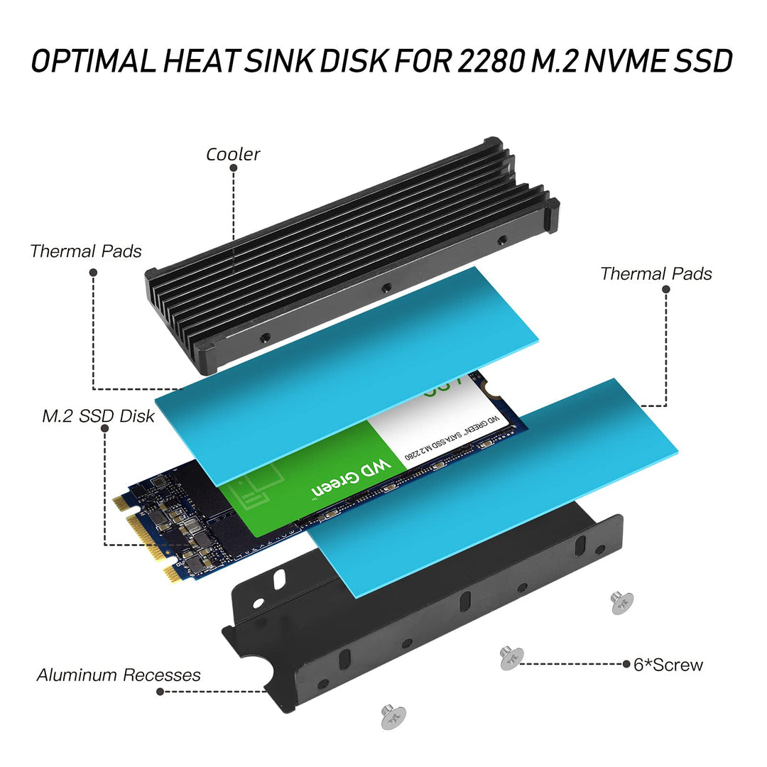 M.2 PS5 SSD NVMe Heatsink for Samsung 990 980 Pro 970 E