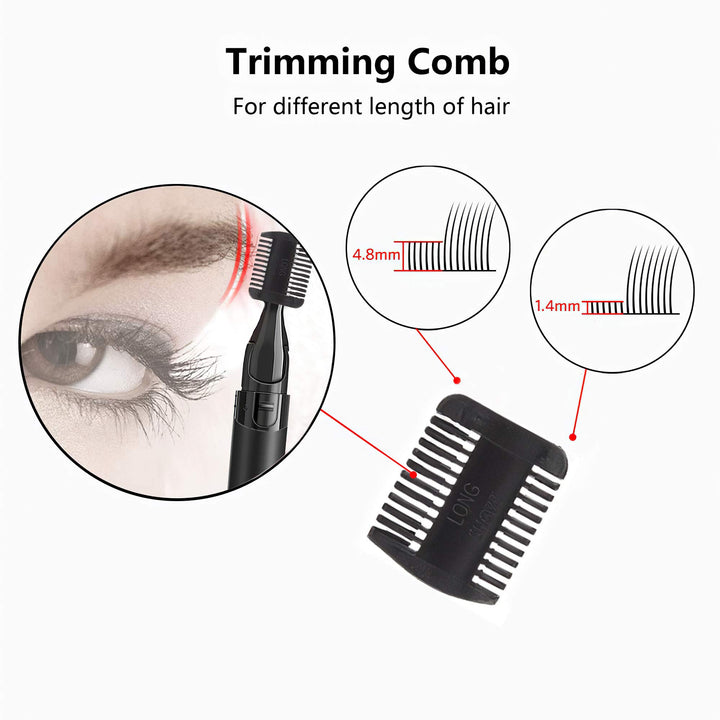 Unisex Eyebrow Trimmer for Women - Battery Operated, Small Electric Razor for Facial Hair Removal, Upper Lip, Peach Fuzz, Mustache, Legs
