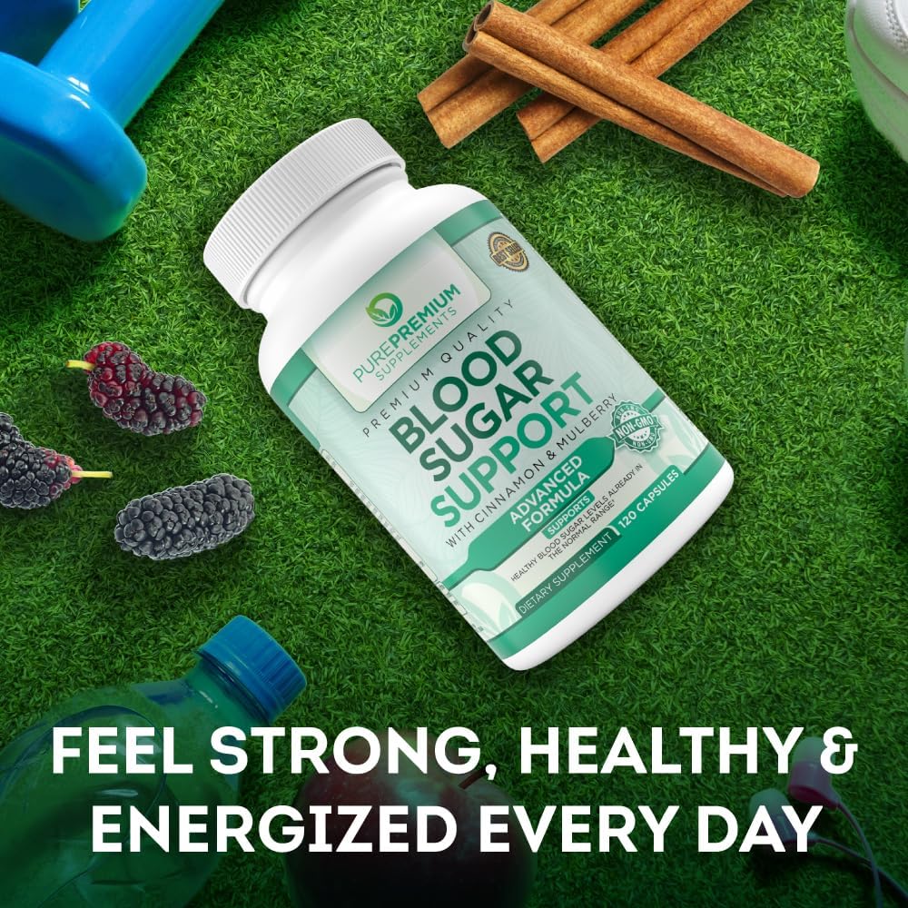 Normal Blood Sugar Support Cinnamon Supplements to Support Blood Sugar Levels Already in The Normal Range-Capsules w/Bitter Melon, Mulberry, Zinc, Biotin, Vitamin C, E-60 Count