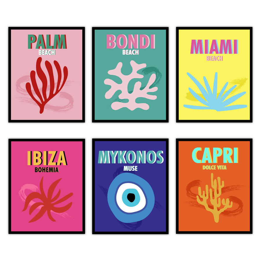 W.O.W.A- Set of 6 Preppy Room Decor Aesthetic | Preppy Decor | Preppy Stuff | Preppy Things (8x10, UNFRAMED)