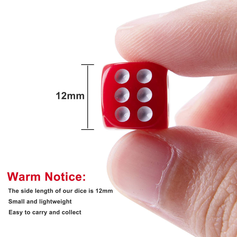 AUSTOR 100 Pieces Dices 12mm Game Dice Set 6 Sided Roun