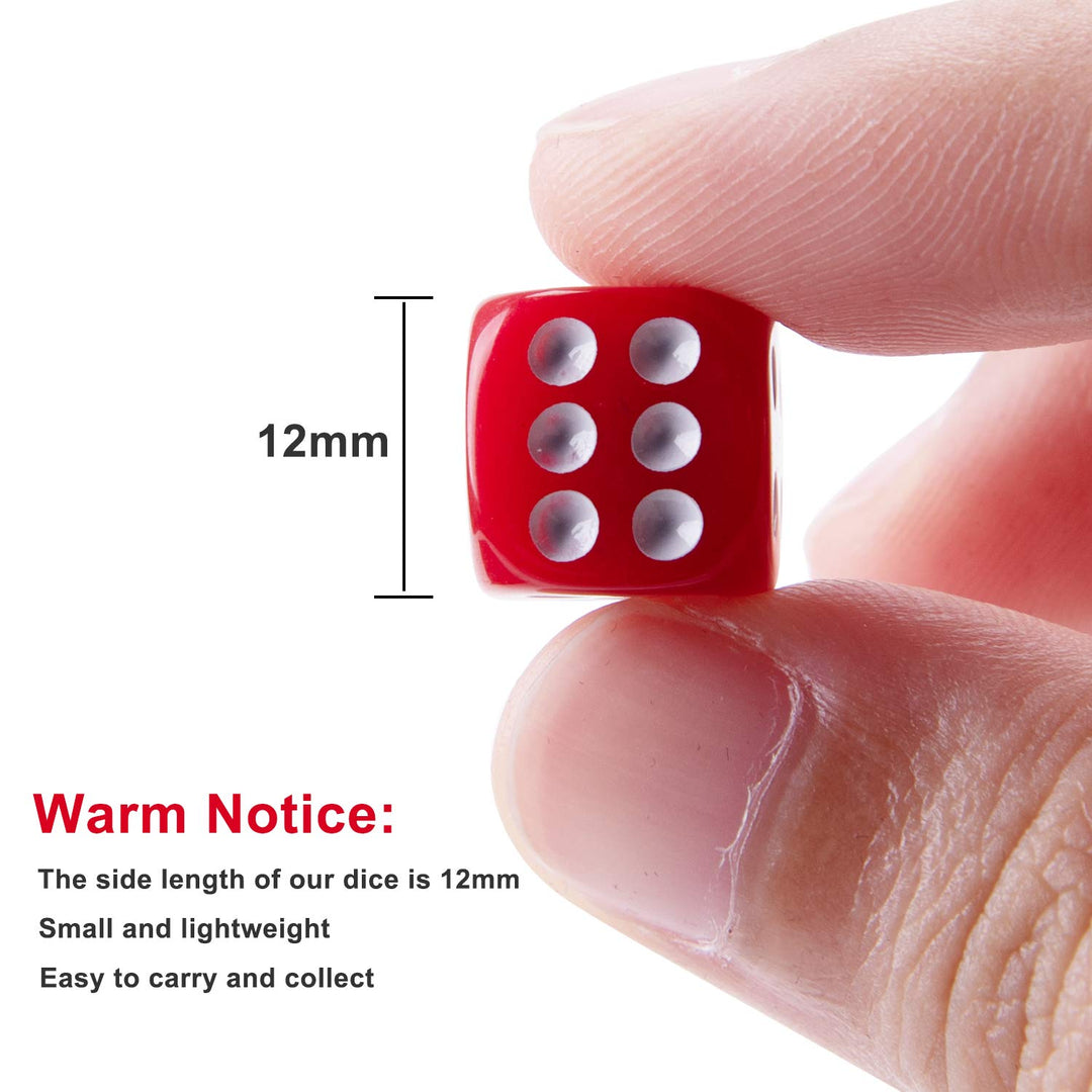 AUSTOR 100 Pieces Dices 12mm Game Dice Set 6 Sided Roun