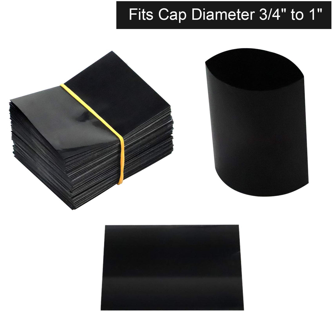 Black Shrink Bands,50x60mm 200 Pieces Black Perforated 