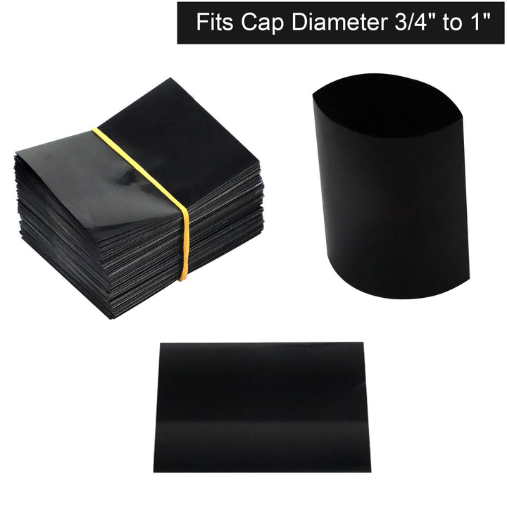 Black Shrink Bands,50x60mm 200 Pieces Black Perforated 