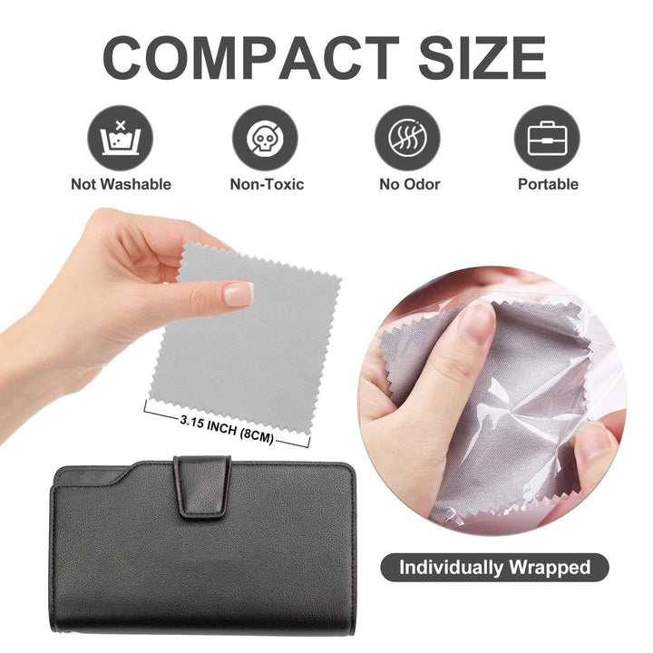 50pcs Jewelry Cleaning Cloth Gray Polishing Cloth for Sterling Silver Gold Platinum Small Polish Cloth 8x8cm