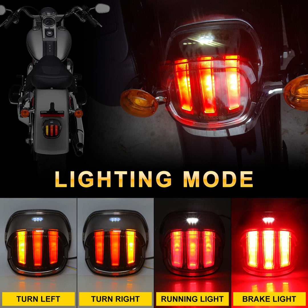 DOT Approved Led Tail Light for Motorcycle [Rear Taillights with Turn Signal] Brake Running Light Compatible with Sportster Dyna Softail Touring Road Glide Road King