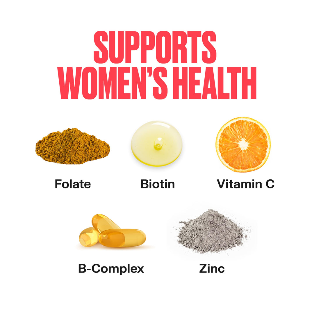VitaHustle Womens Multivitamin Gummies, Vegan, Biotin, 