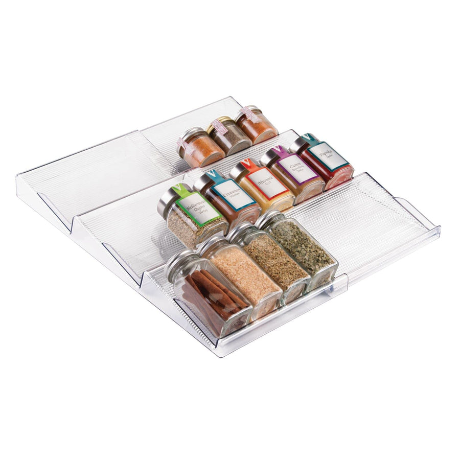 mDesign Expandable Plastic Deluxe Spice Rack, Drawer Or