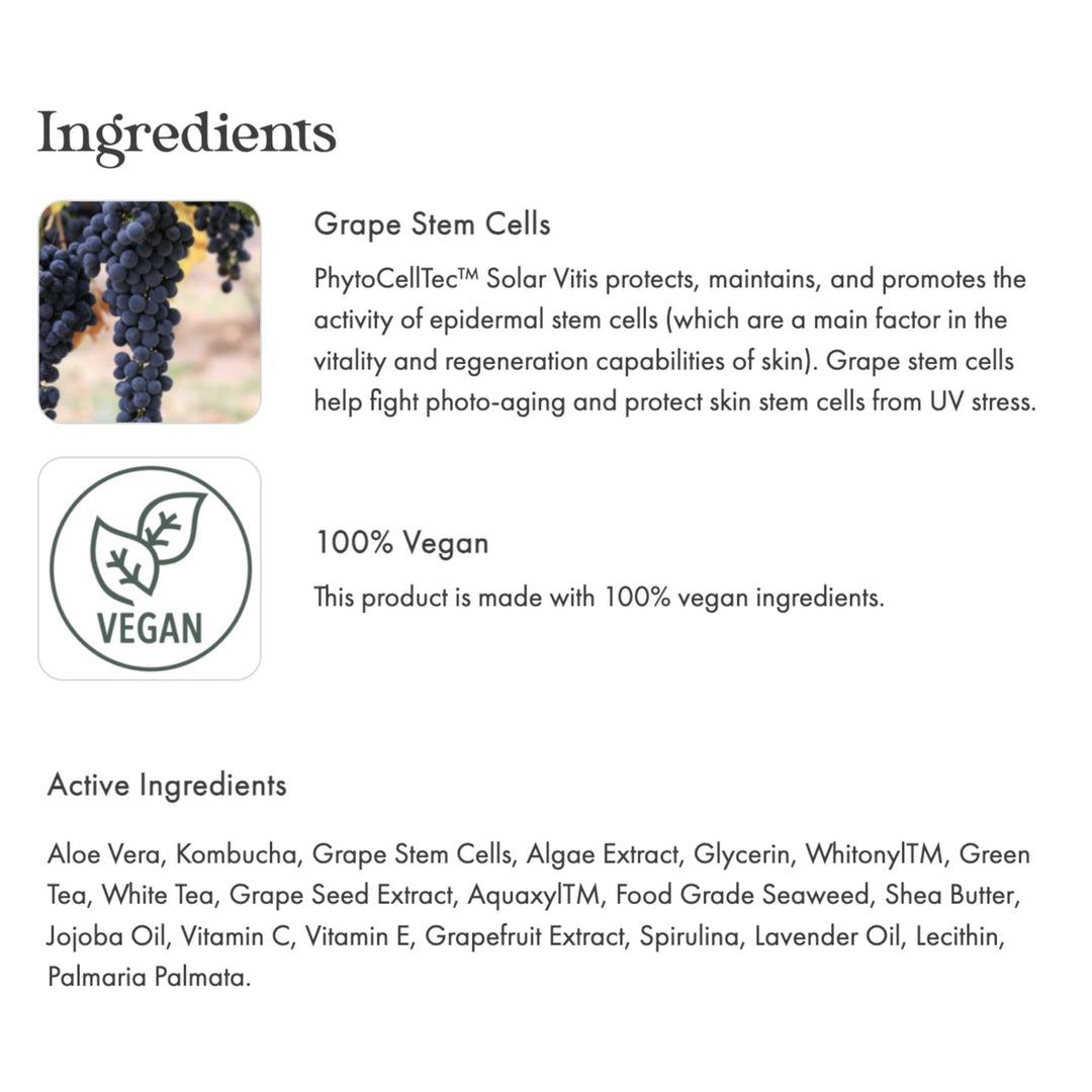 emerginC Scientific Organics - Phytocell Cream, Anti Aging Hydrating and Brightening Cream Infused with Grape Stem Cells for All Skin Types, 50ml / 1.6oz by EmerginC