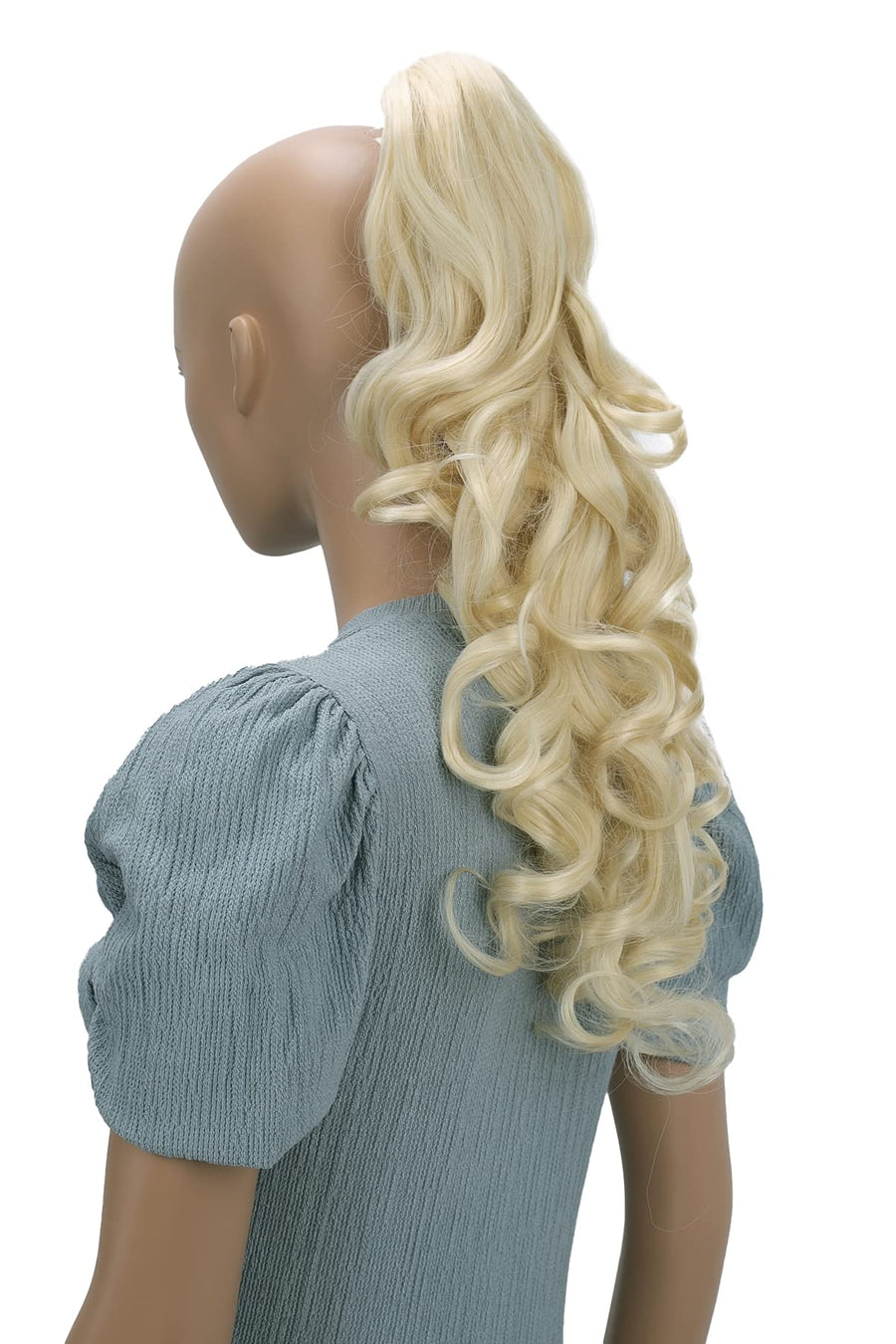 platiblond #88T613 H2 : 24 & 145g Hair Piece Pony Tail Extension (BLONDE PLATINUM) Very Long & Voluminous Curled Wavy Heat-Resisting