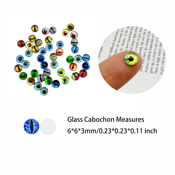 6MM 100PCS Dragon Eyes Glass Cabochon Eyes for Clay Dol