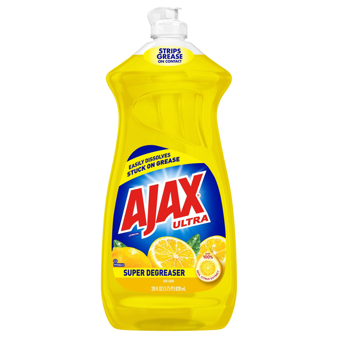 Ajax Dishwashing Liquid, Super Degreaser, Lemon, 28 Oun