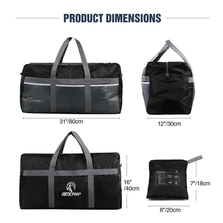 Extra Large Duffle Bag Lightweight, 96L Water Resistant Travel Duffle Bag Foldable for Men Women, Black