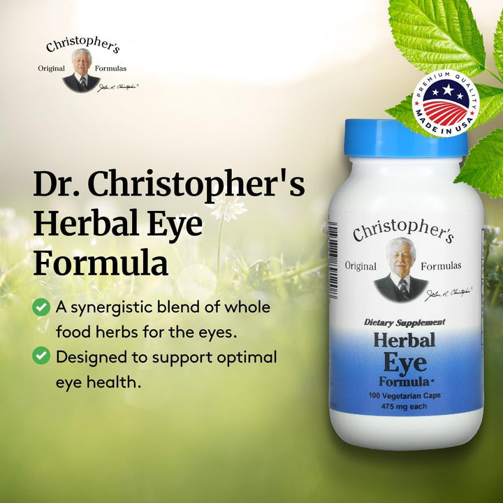 Dr. Christopher&#39;s Herbal Eye Formula - Eye Vitamins for Sight Care - Natural Eye Support Supplement with Whole Food Herbs for Optimal Visual Acuity