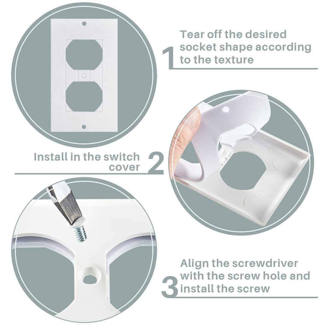 Tondiamo 20 Pcs White Wall Insulation Gasket Rectangle Wall Plate Outlet Sealers Foam Replacement Weatherproof Gasket Sealer Energy Saving for Electrical Outlet Plates Switch Covers